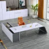L-Shaped Right Hand Modern White Office Desk with Storage