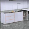L-Shaped Right Hand Modern White Office Desk with Storage