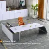 L-Shaped Right Hand Modern White Office Desk with Storage