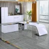 L-Shaped Left Hand Modern White Office Desk with Storage