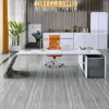 L-Shaped Left Hand Modern White Office Desk with Storage