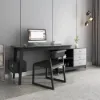 Ultic 120 cm L-Shaped Grey Rotating Desk with Storage