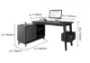 Ultic 120 cm L-Shaped Grey Rotating Desk with Storage