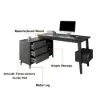 Ultic 120 cm L-Shaped Grey Rotating Desk with Storage
