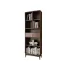 Ultic Modern Walnut Bookshelf Bookcase with Metal Frame and Drawer – 198cm