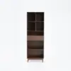 Ultic Modern Walnut Bookshelf Bookcase with Metal Frame and Drawer – 198cm