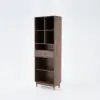 Ultic Modern Walnut Bookshelf Bookcase with Metal Frame and Drawer – 198cm