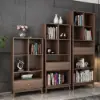 Ultic Modern Walnut Bookshelf Bookcase with Metal Frame and Drawer – 125cm