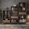 Ultic Modern Walnut Bookshelf Bookcase with Metal Frame and Drawer – 125cm