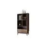 Ultic Modern Walnut Bookshelf Bookcase with Metal Frame and Drawer – 125cm