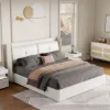 Queen Size Leather Wingback Bed