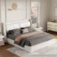Queen Size Leather Wingback Bed