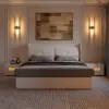 Queen Size Leather Wingback Bed