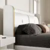 Queen Size Leather Wingback Bed