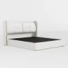 Queen Size Leather Wingback Bed