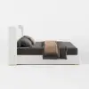 Queen Size Leather Wingback Bed