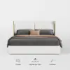Queen Size Leather Wingback Bed