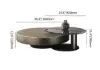 Modern 100 cm Round Gold & Black 2-Piece Nesting Coffee Table Set with Tempered Glass Top