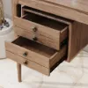 Mid-Century Modern 140 cm Rectangular Walnut Ash Wood Desk with 3 Drawers