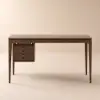 Mid-Century Modern 140 cm Rectangular Walnut Ash Wood Desk with 3 Drawers