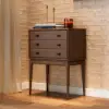 Picture of Tanic Mid Century Modern Chest Cabinet with Storage 3 Drawers of Ash Wood in Walnut