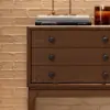 Picture of Tanic Mid Century Modern Chest Cabinet with Storage 3 Drawers of Ash Wood in Walnut