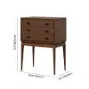 Picture of Tanic Mid Century Modern Chest Cabinet with Storage 3 Drawers of Ash Wood in Walnut