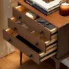 Picture of Tanic Mid Century Modern Chest Cabinet with Storage 3 Drawers of Ash Wood in Walnut