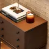 Picture of Tanic Mid Century Modern Chest Cabinet with Storage 3 Drawers of Ash Wood in Walnut