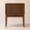 Picture of Tanic Mid Century Modern Chest Cabinet with Storage 3 Drawers of Ash Wood in Walnut