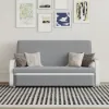 154 cm 2-Seater Cotton & Linen Convertible Sofa Sofa with Storage – Light Gray Sleeper