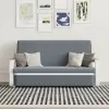 154 cm 2-Seater Cotton & Linen Convertible Sofa Sofa with Storage – Deep Gray Sleeper
