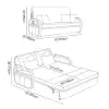 154 cm 2-Seater Cotton & Linen Convertible Sofa Sofa with Storage – Deep Gray Sleeper