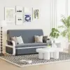 154 cm 2-Seater Cotton & Linen Convertible Sofa Sofa with Storage – Deep Gray Sleeper