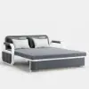 154 cm 2-Seater Cotton & Linen Convertible Sofa Sofa with Storage – Deep Gray Sleeper