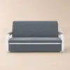 154 cm 2-Seater Cotton & Linen Convertible Sofa Sofa with Storage – Deep Gray Sleeper