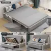 Modern 183 cm 2-Seater Linen Sleeper Sofa – Light Gray Cotton