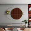 Picture of Modern Oval Geometric Metal Wall Decor Art Brown Metal Hanging Accents For Living Room