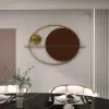 Picture of Modern Oval Geometric Metal Wall Decor Art Brown Metal Hanging Accents For Living Room