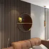 Picture of Modern Oval Geometric Metal Wall Decor Art Brown Metal Hanging Accents For Living Room
