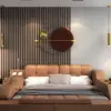 Picture of Modern Oval Geometric Metal Wall Decor Art Brown Metal Hanging Accents For Living Room