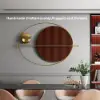 Picture of Modern Oval Geometric Metal Wall Decor Art Brown Metal Hanging Accents For Living Room