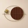 Picture of Modern Oval Geometric Metal Wall Decor Art Brown Metal Hanging Accents For Living Room