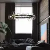 Bubi Modern Black Glass Bubble Chandelier 15-Light for Living Room and Dining Room