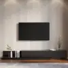 Crator 120 cm - 250 cm Black Extendable TV Unit with 3 Drawers