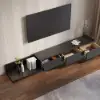 Crator 120 cm - 250 cm Black Extendable TV Unit with 3 Drawers