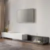 Crator 120 cm - 250 cm Black & White Extendable TV Unit with 3 Drawers