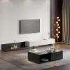 Crator 120 cm - 250 cm Black & White Extendable TV Unit with 3 Drawers