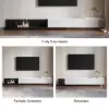 Crator 120 cm - 250 cm Black & White Extendable TV Unit with 3 Drawers