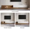 Crator 120 - 250 cm Walnut & White Extendable TV Unit with 3 Drawers – 280cm